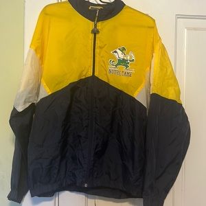 Vintage Notre Dame Windbreaker Jacket Fanny Pack Large Fighting Irish Football